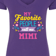 thumbnail image 4 of Inktastic My Favorite People Call Me Mimi with Flowers Women's V-Neck T-Shirt, 4 of 5