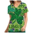 thumbnail image 2 of Lolmot St Patricks Day Scrubs for Women V Neck Short Sleeve T Shirt Blouse Nurse Gift Irish Festival Comfortable Easy Fit Lightweight Nursing Working Uniform Holiday Tops with Pockets, 2 of 5