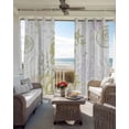 thumbnail image 2 of Ocean Coral Blackout Curtains for Bedroom Living Room, Green Shell Seahorse Starfish Abstract Texture 63 In Long Thermal Insulated Room Darkening Drapes Grommet Window Treatments, 52 x 63 In, 2 of 9
