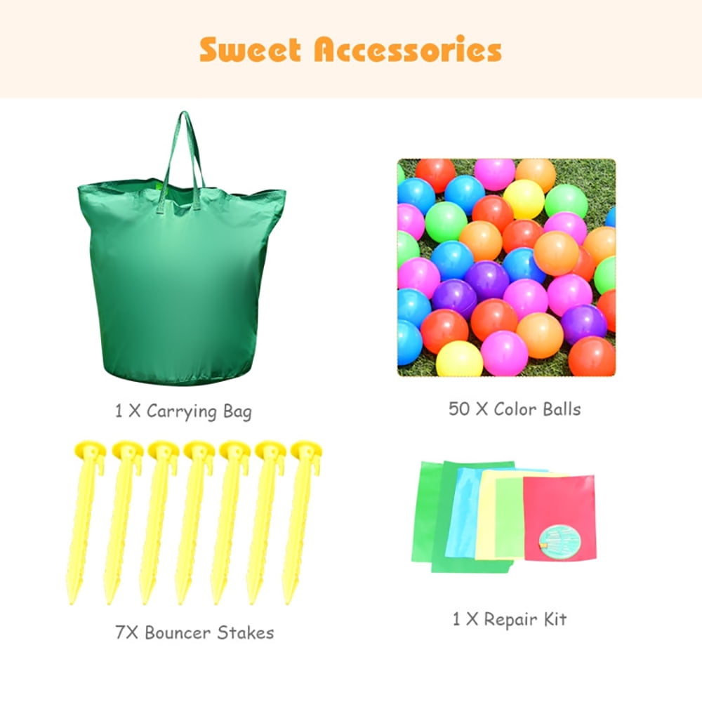 Aimee Lii Inflatable Bounce House with Balls and Super Slide, Kids Bounce House for 5-10