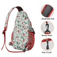thumbnail image 3 of Sling Backpack,Christmas Gift and Deer Pattern Sling Bag with Water Bottle Holder,Waterproof Sling Bag for Men/Women with Headphone Jack for Hiking,Travel, 3 of 6