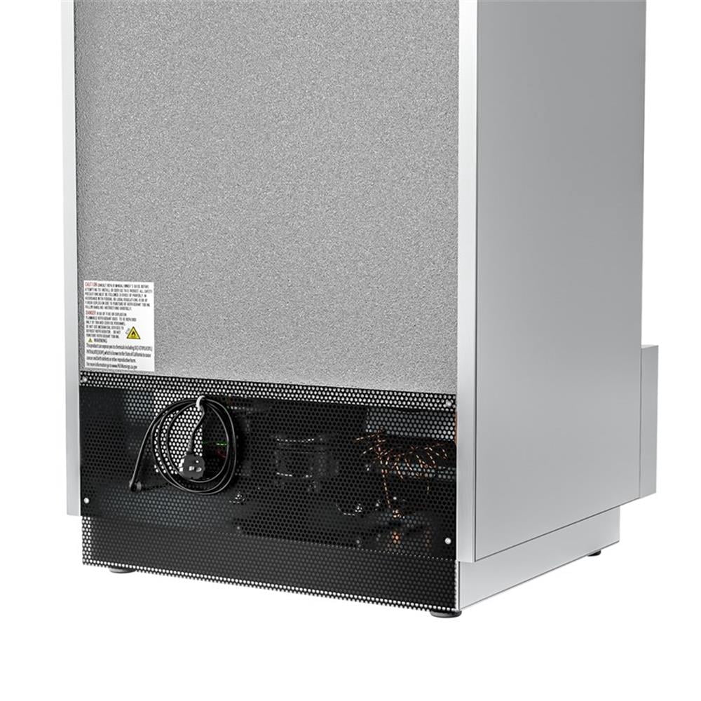 Pemberly Row 25 in. Commercial Stainless Steel 1-Door Reach-In Freezer in Silver