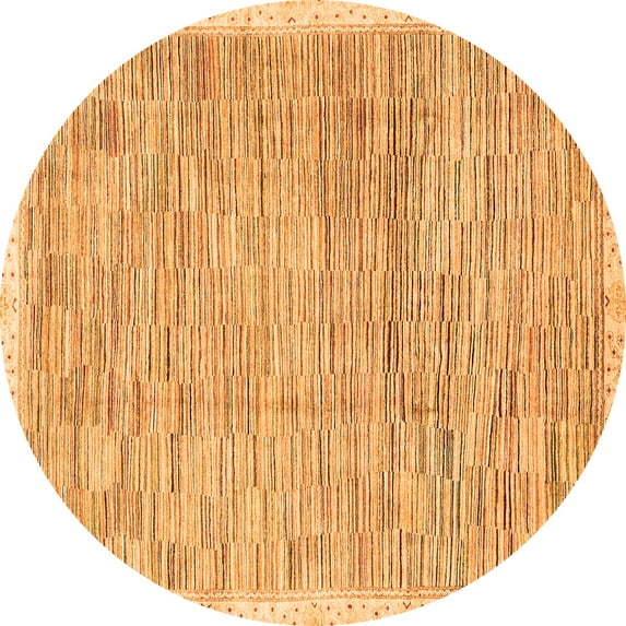 Ahgly Company Indoor Round Abstract Orange Modern Area Rugs, 4' Round