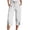 White, variant on Hurxie Womens Capris Pants High Waist Drawstring Comfy Casual Pants Lightweight Trousers Buttons with Pockets Gray,XL