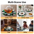 thumbnail image 2 of Modern Green Grey Round 13 Inch Placemats Set of 8, Abstract Geometric Color Blocks HeatResistant Non Slip Place Mats for Dining Table, Wipeable Braided Kitchen Table Mats for Housewarming, 2 of 9