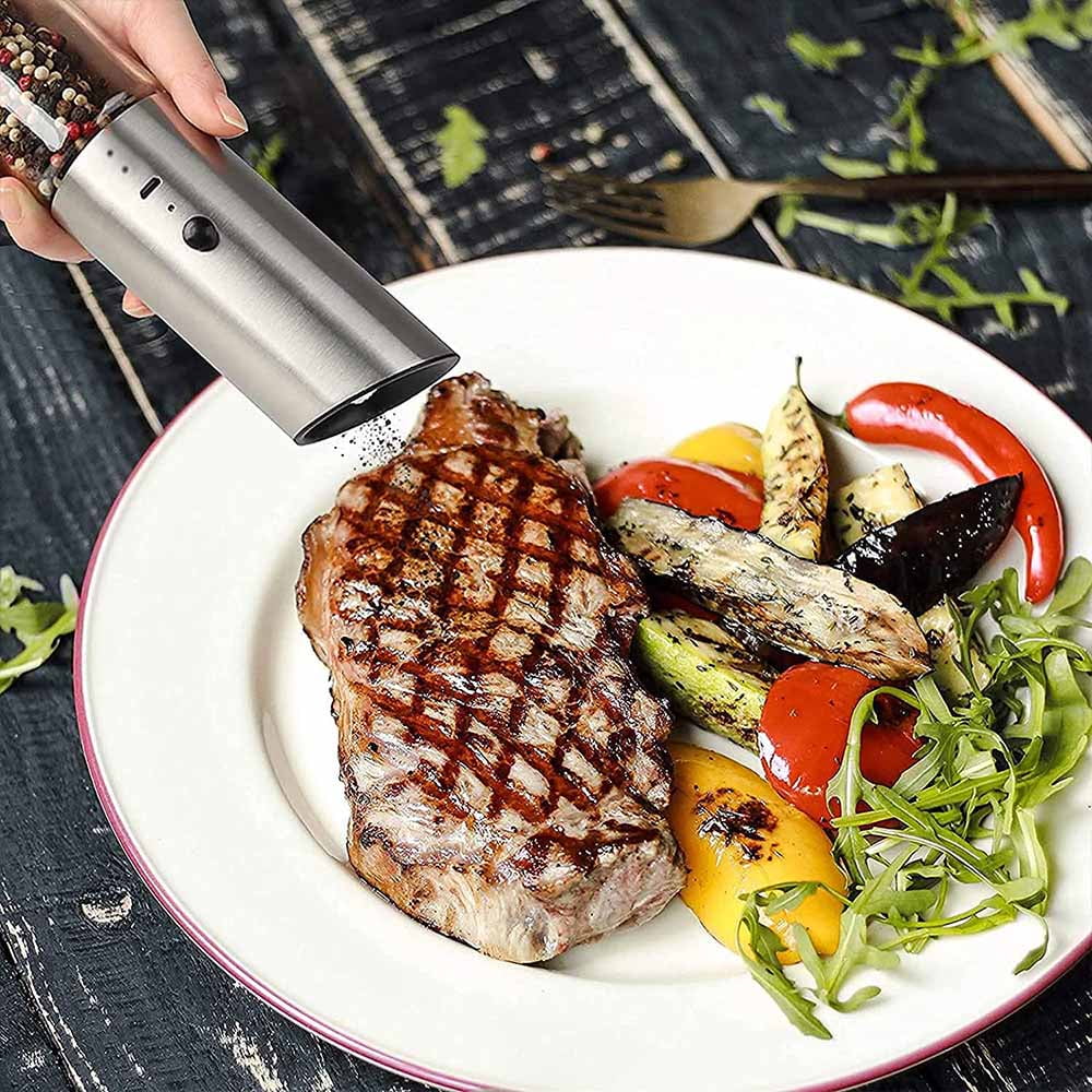 Electric Salt And Pepper Grinder Set USB Rechargeable Eletric Pepper Mill Shakers Automatic Spice Machine Kitchen Tool