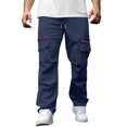 thumbnail image 3 of Men’s Elastic Waist Cargo Work Pants Casual Lightweight Wrinkle Free Outdoor Gym Sweatpants, 3 of 8