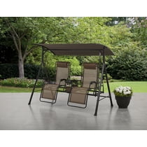 Mainstays Big And Tall Zero Gravity Outdoor Reclining Swing Beige