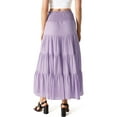 thumbnail image 3 of HYFVE Women's Juniors Smocked Waist Broomstick Boho Skirt (Lilac, Medium), 3 of 3