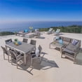 thumbnail image 2 of Noble House Cape 7-Seater Aluminum Estate Collection with Fire Pit in Khaki Gray, 2 of 9