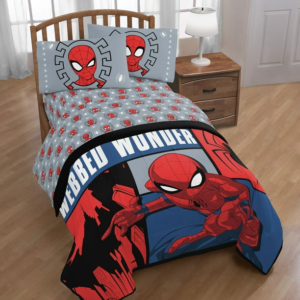 Marvel Spiderman Webbed Wonder Twin Bed In A Bag Walmart Com Walmart Com