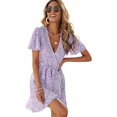 thumbnail image 1 of Vestido de fiesta de manga larga con estampado de leopardo para mujer Floral púrpura CH Floral púrpura CH Xishao ropa, 1 of 2