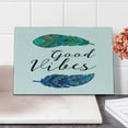 thumbnail image 2 of Chill Cutting Board, Boho Art Style Feathers with Feathers Hand Writing Type Native Tribal, Decorative Tempered Glass Cutting and Serving Board, Small Size, Multicolor, by Ambesonne, 2 of 5