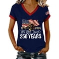 thumbnail image 2 of YVNAURA America 250 Shirt for Women Patriotic V Neck T Shirt 1776-2026 USA Flag Graphic Tee Semiquincentennial Limited Edition Family Reunion Gift for Mom Wife 4th of July, Navy, XL, 2 of 9