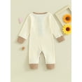 thumbnail image 4 of Bagilaanoe Newborn Baby Girl Boys Fall Jumpsuit Patchwork Long Sleeve Bodysuit 6M 9M 12M 24M Infant Casual One Piece Romper, 4 of 9