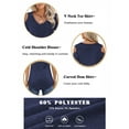 thumbnail image 4 of TEMOFON Women Cold Shoulder Tops Summer Short Sleeve Trendy V Neck Tshirt Navyblue Tunic Blouse Dressy Casual Size M, 4 of 7