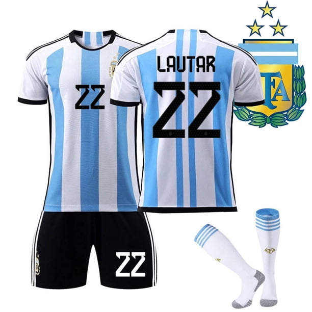 Conjunto De Camiseta De Futbol Infantil Argentina Mundial 2022 Lautaro S