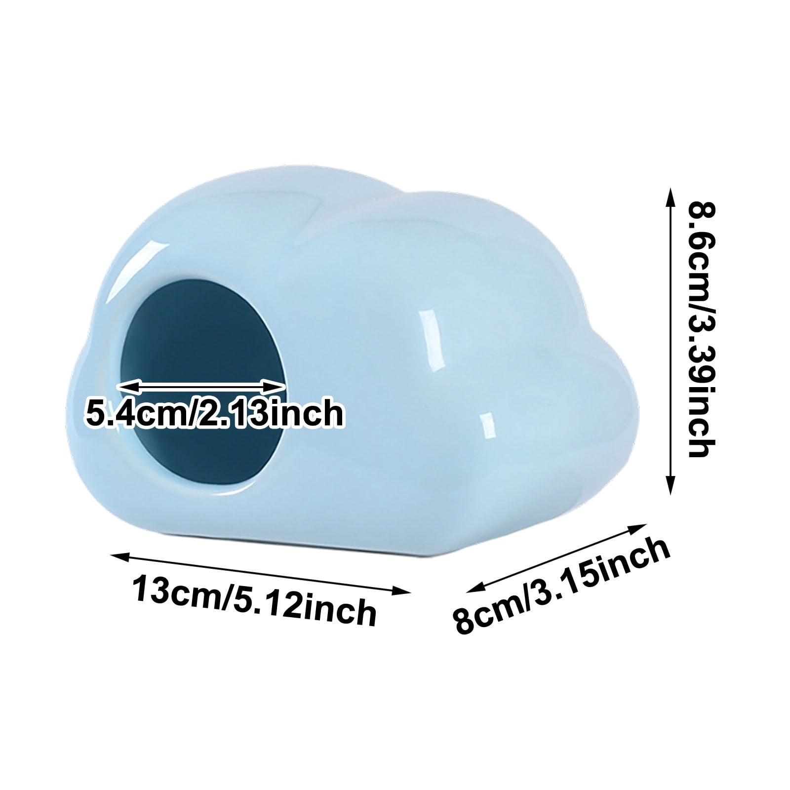 YANDE-Hamster Hideout Ceramic Hamster House Pet Nesting Hut Summer Cooling Cabin Hamster Nest Pet Cage Decor for Critter Lemmings Chinchilla Playing (Pink)