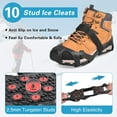 thumbnail image 2 of Tungsten Crampons Ice Cleats for Shoes and Boots Ice Grippers for Snow and Ice Non-Slip Shoe Grippers, 10 Tungsten Steel Overshoe Footwear with Reflective Heel, 2 of 4
