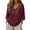 Wine, variant on GEWSEY Linen Tops for Women 2026 Trendy Boho Embroidered V Neck 3/4 Sleeve Blouses Dressy Casual Loose Fit Shirts (Wine, 3XL)