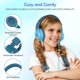 thumbnail image 3 of Candy Bila Auriculares para niños, Auriculares con cable para niños sobre la oreja con micrófono, Auriculares con limitador de volumen de 85/94 dB para niñas y niños, Auriculares plegables para aprend, 3 of 5