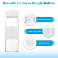 thumbnail image 3 of Uxcell Small Glass Sample Bottles with Lids, 5 Pcs 30ml Clear Glass Vials with White Screw Caps Mini Leak Proof Reagent Sealed Bottles with Writing Label for Solid Liquid Powder Storage, 3 of 6