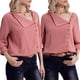 thumbnail image 5 of Camiseta retro de gasa para mujer, camiseta de oficina, blusa de manga larga descubierta L jinwen  Blusa de gasa sólida, 5 of 8