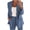 Blue plus size blazer set a1, variant on Women Plus Size 2 Piece Blazer Set Open Front Long Sleeve Jacket Elastic Waisted Pants Matching Work Business Outfits Casual Solid Office Suit Tracksuit Travel Clothes, Black 2XL
