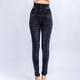thumbnail image 1 of ICHUANYI Clearance Imitation Leggings Women's High Waist Side Printed Hip Raising Capris(Black, S) ICHUANYI WER2023080915754, 1 of 8