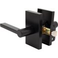 thumbnail image 2 of Vienna Door Lever with Rectangular Rosette, Passage (Hall/Closet) Latch, Matte Black by Stone Harbor Hardware, 2 of 3