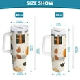 thumbnail image 6 of Yayeee 40oz Double-Wall Insulated Stainless Steel Tumbler with Handle Bottle, Beige Fall Pumpkin, 6 of 8