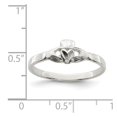 thumbnail image 2 of White Sterling Silver Ring Band Themed Claddagh, 2 of 2