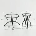 thumbnail image 4 of GZXS 3-Piece Round Coffee Table Set, 1 Coffee Table & 2 End Tables with Tempered Glass Top and Metal Frame for Living Room Apartment Small Space (Black), 4 of 8