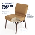 thumbnail image 5 of Flash Furniture 21''W Church Chair in Caramel Fabric with Cup Book Rack - Copper Vein Frame, 5 of 13
