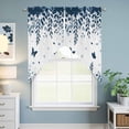 thumbnail image 6 of Swag Valance Curtains for Windows, Blue Spring Botanical Light Filtering Kitchen Curtains with Rod Pocket, Weeping Eucalyptus Butterfly Window Treatment Valances for Living Room, 28x36 - 2 PCS, 6 of 9
