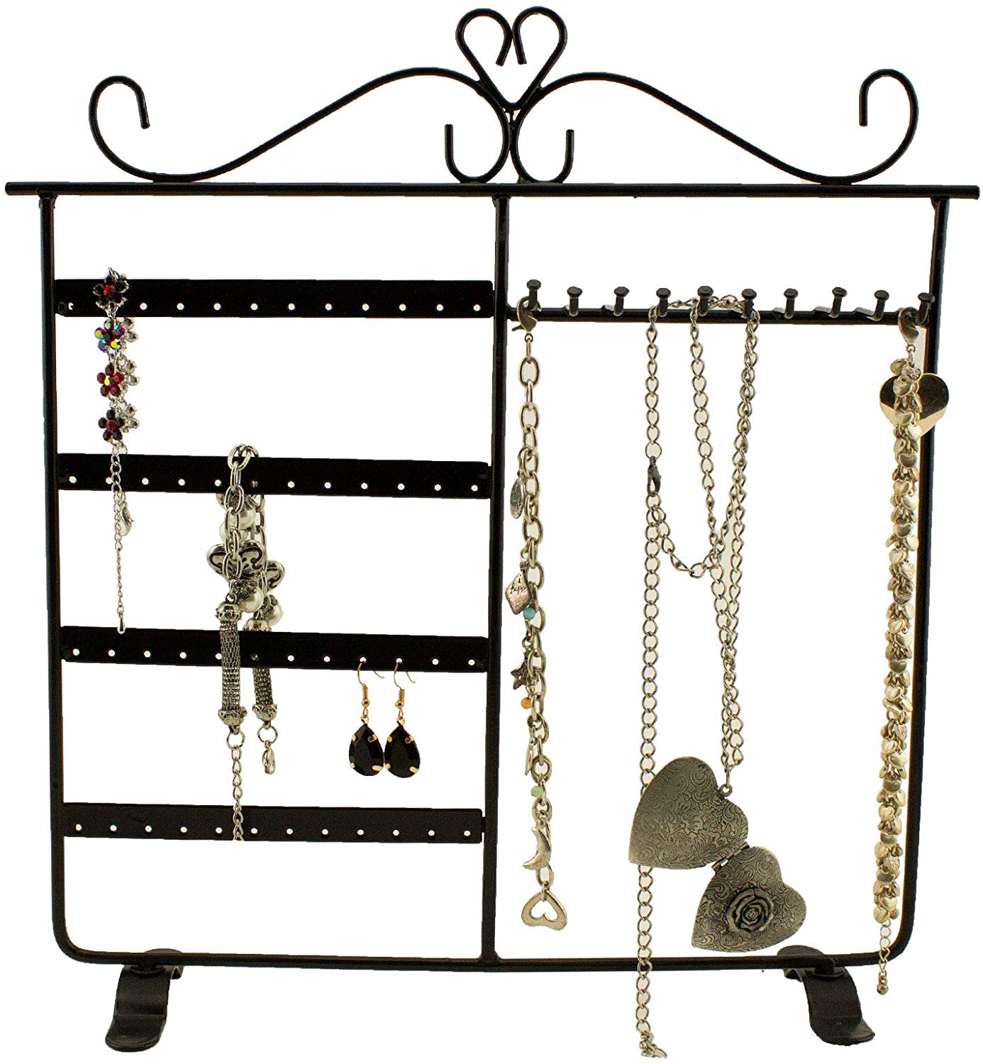 Tytroy Earring Holder Jewelry Organizer Necklace Hanger Wall Stand Rack Black Classic Display