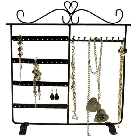 Tytroy Earring Holder Jewelry Organizer Necklace Hanger Wall Stand Rack Black Classic Display