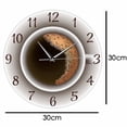 thumbnail image 4 of Cup of Coffee with Foam Decorative Silent Wall Clock Kitchen Decor Shop Sign Timepiece Cafe Style Watch, 4 of 7