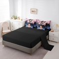 thumbnail image 3 of Manfei Kawaii Capybara 7-Piece Twin Bedding,Cartoon Flowers Print Bedding Comforter Set,Pink Blue,Black Reversible, 3 of 7
