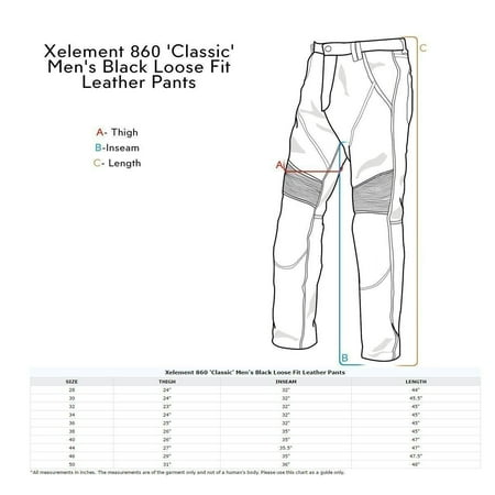 - Xelement Xelement 860 'Classic' Men's Black Loose Fit Leather Pants Black 28