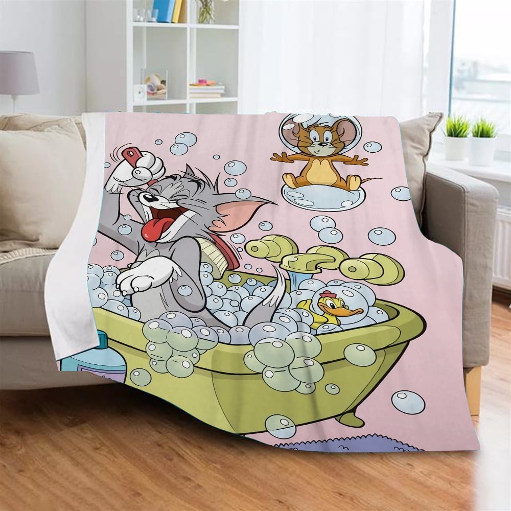 Funny Tom and Jerry Blanket Soft Warm Blanket Lightweight Flannel
