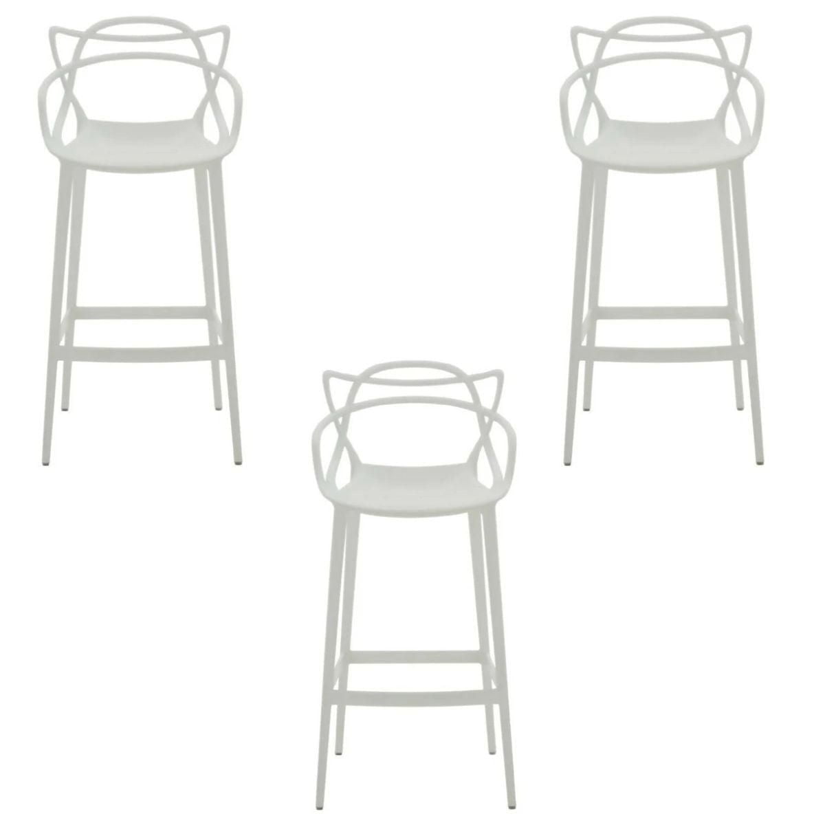 Heavenly Collection Plastic Bar Stool - SET OF 3