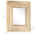 thumbnail image 4 of vidaXL Hand-Carved Mirror 50x50x2.6 cm Solid Mango Wood, 4 of 5