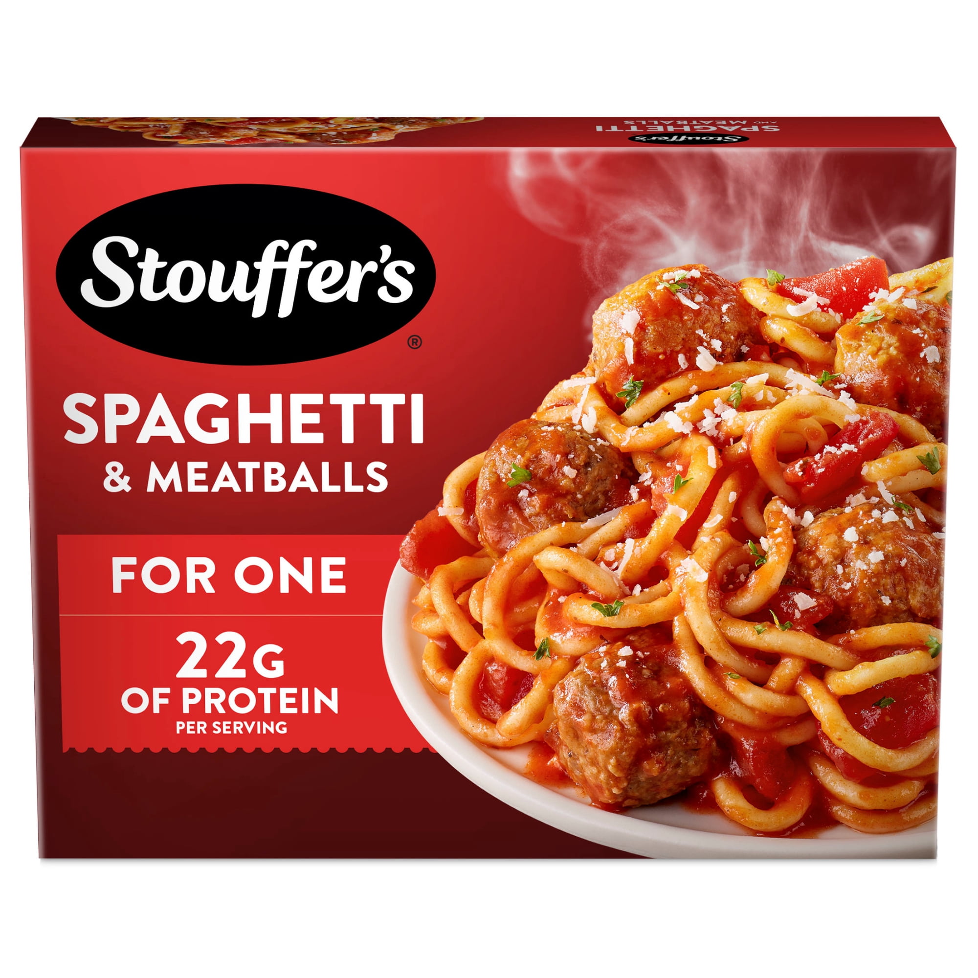 Stouffer's Spaghetti with Meatball, Single Serve, Frozen Entrees for One, Ready to Cook Easy Dinners, Protein Frozen Meals 12.625 oz