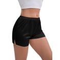 thumbnail image 4 of INSPIRE CHIC Mother's Day Women's Side Slits Ice Silk Knickers Loose Fit Mid-Waisted Full Coverage Solid Slip Shorts S Black, 4 of 5
