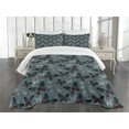 thumbnail image 3 of Ambesonne Butterfly Quilted Bedspread Set 3 Pcs, Vintage Elements, King Size, Multicolor, 3 of 5