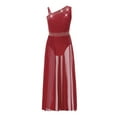 thumbnail image 4 of Alvivi Kids Girls Ballet Lyrical Dance Costumes Sleeveless Maxi Long Dress Wrap Skirted Leotard Burgundy 6, 4 of 7
