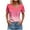 Pink, variant on Womens Tops Short Sleeve Gradient Slanted Shoulder Neck Fashion Casual Short Sleeved Spring And Summer Top