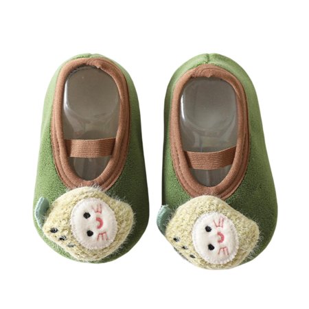 

Mightlink 1 Pair Toddler Shoes Soft Sole Cozy Lovely Non-slip Fruit Design Daily Wearing Lamb Fleece Boys And Girls Cartoon Pattern Toddler Shoes Socks for Winter