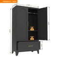 thumbnail image 6 of Jopath Metal Wardrobe Closet,60" Tall Armoire Wardrobe Cabinet 1 Drawers and Hanging Rod,Clothes Storage Organizer Cabinets for Bedroom,Office,Living Room,Black, 6 of 8